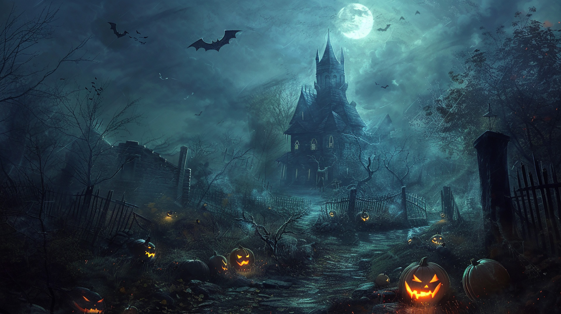 Creepy Halloween Night: Free 4K Desktop Wallpaper