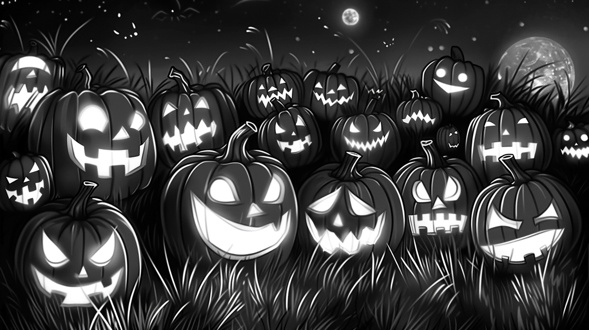 Menacing Halloween Creatures: HD Desktop Background