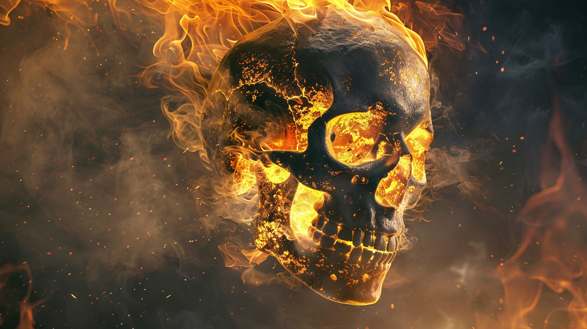 Scorching Spirit: Skull with Flames