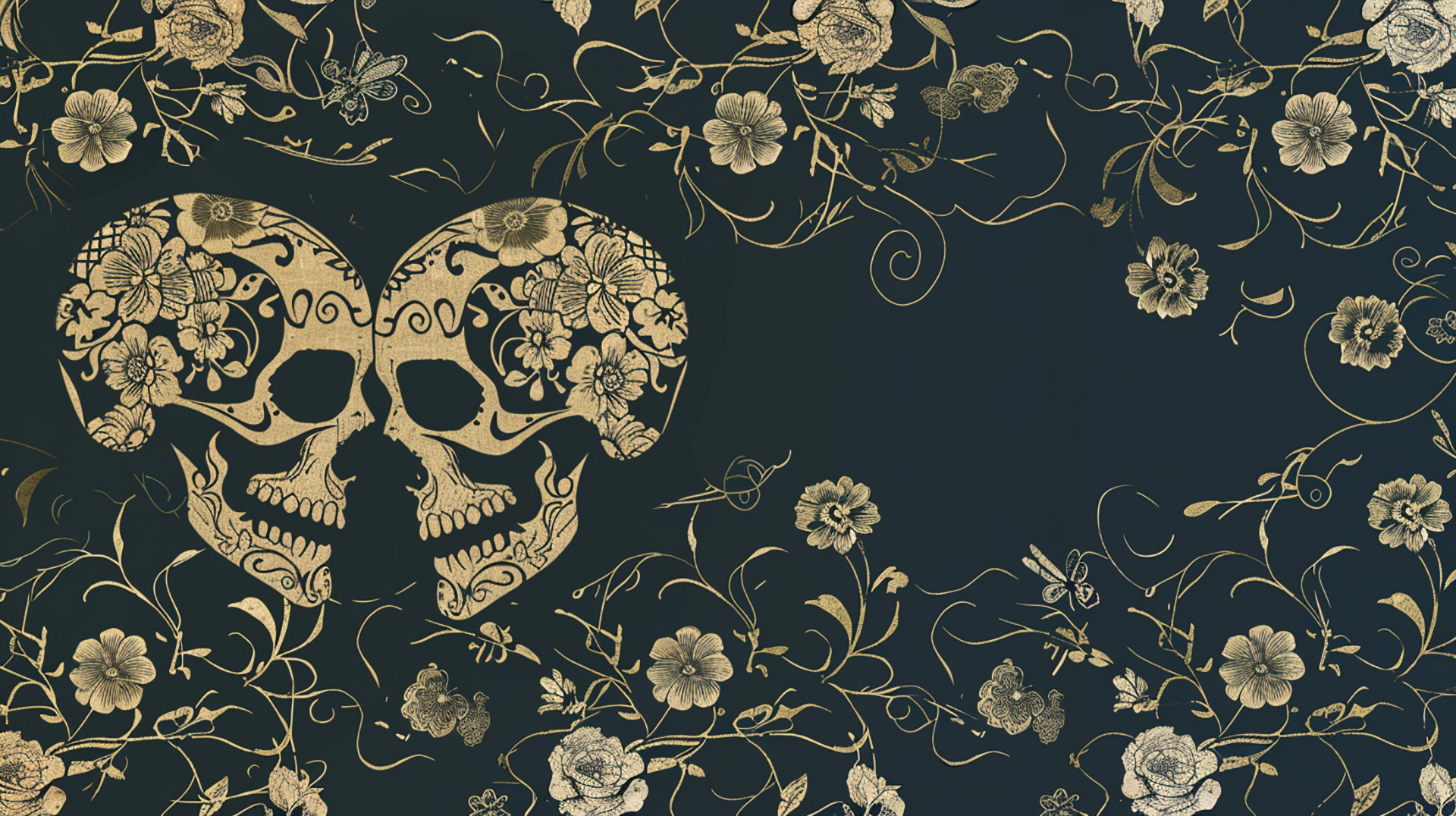 Skulls in Love Digital Art Background