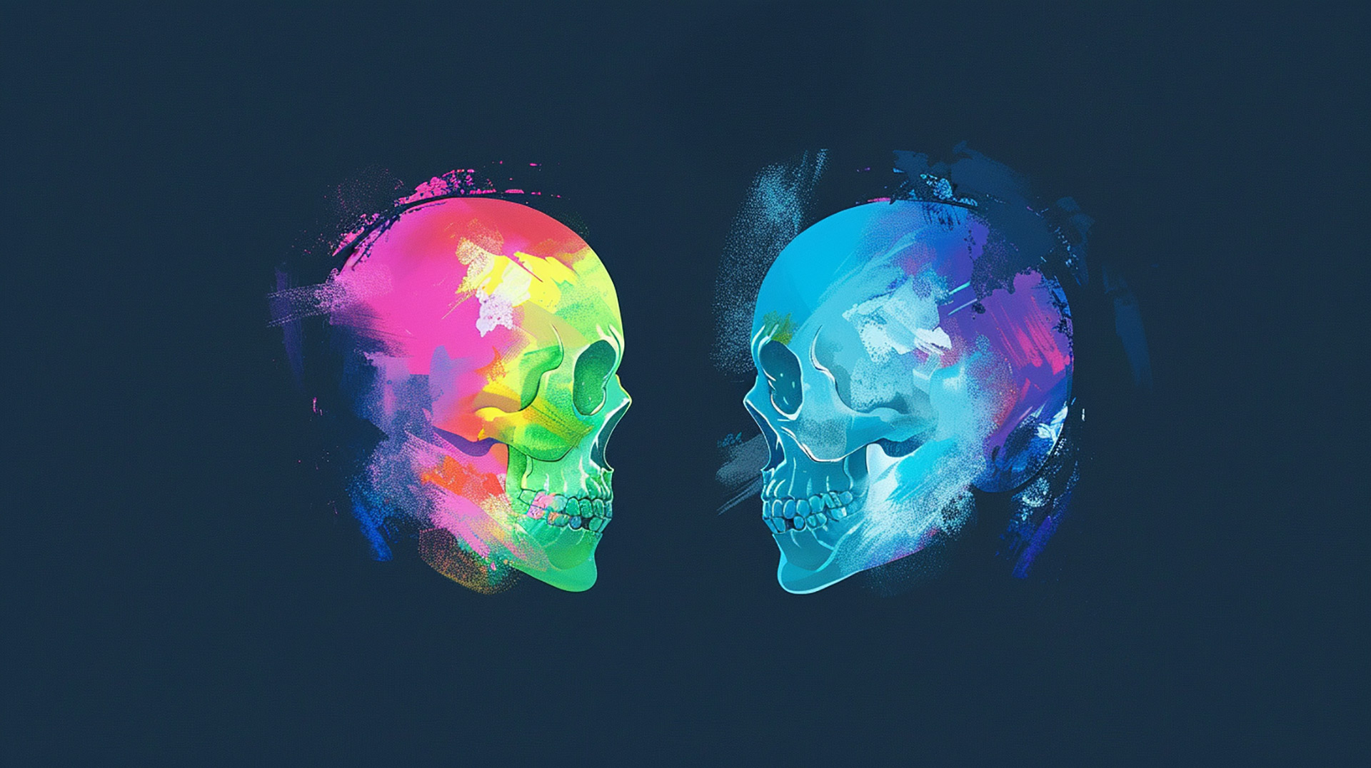 Gothic Affection: Skull Couple Art