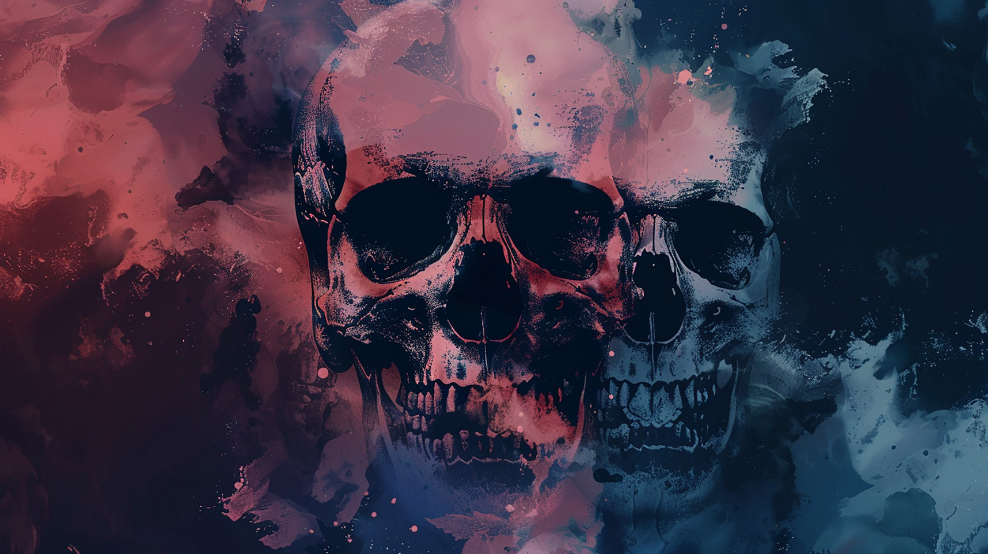 Sinister AI-Generated Skull Image Background