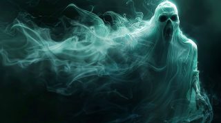 Spine-Tingling Spooky Ghost Face for Desktop