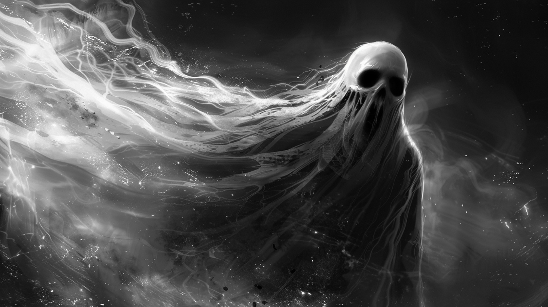 Chilling Spooky Ghost Face for Computer Background