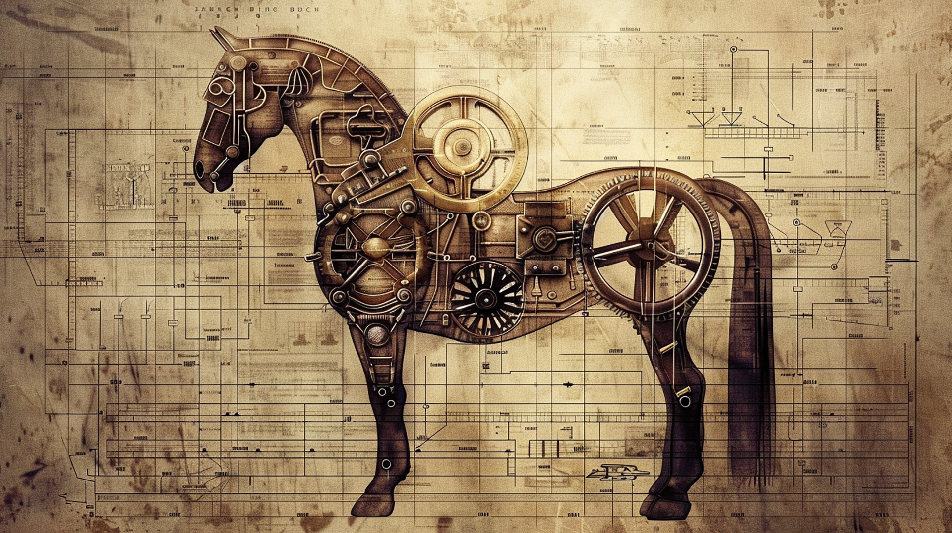 Clockwork Steed: AI-Rendered 4k Steampunk Image