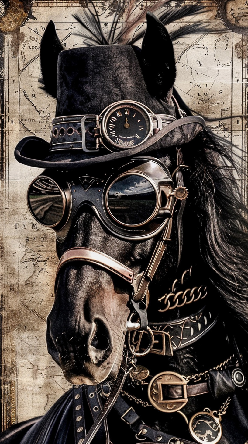 Brass and Steam Equine: Ultra HD AI Image for Desktop