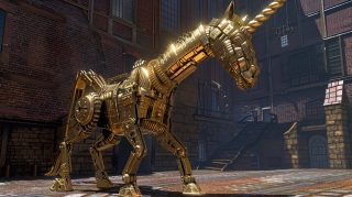 Vintage Vanguard: 8K Steampunk Unicorn Desktop Wallpaper