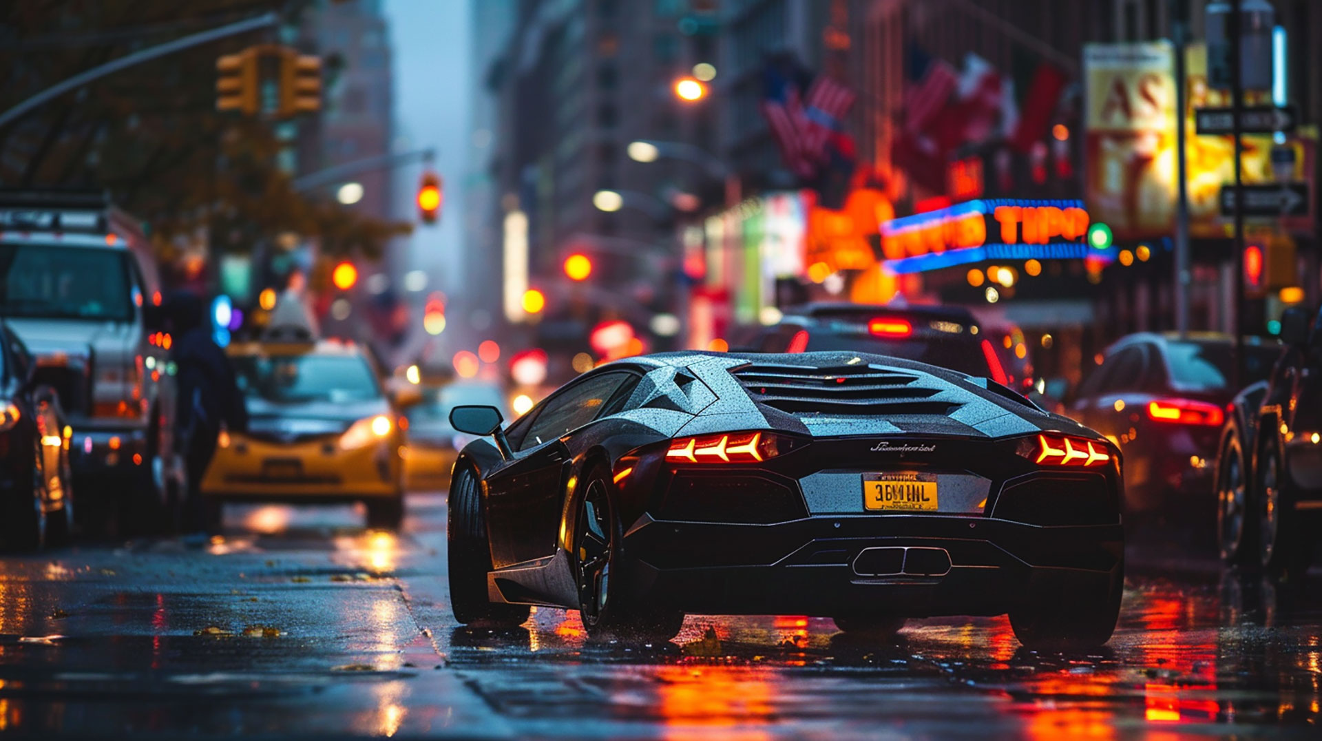 Supercar in the Street Desktop Wallpaper: HD Quality