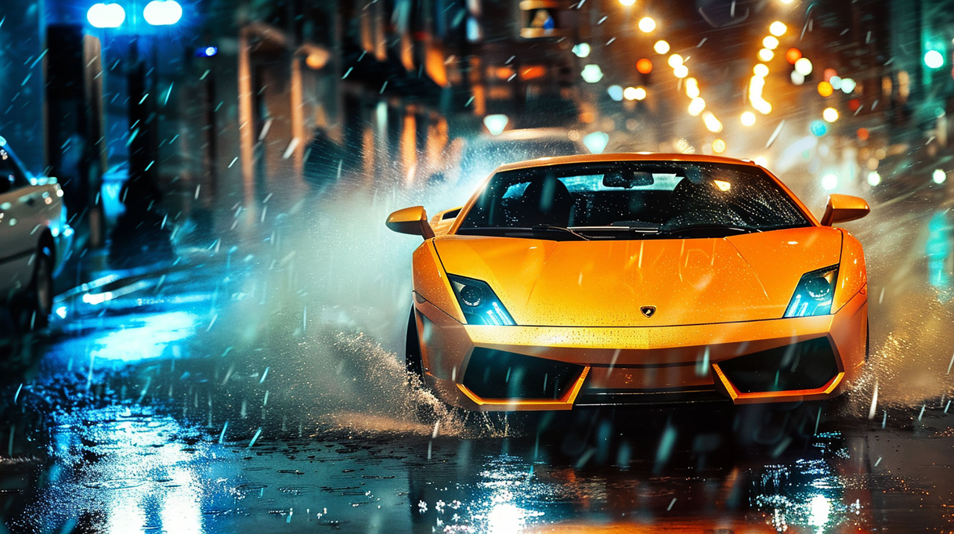 Supercar Race Through Urban Streets: Ultra HD