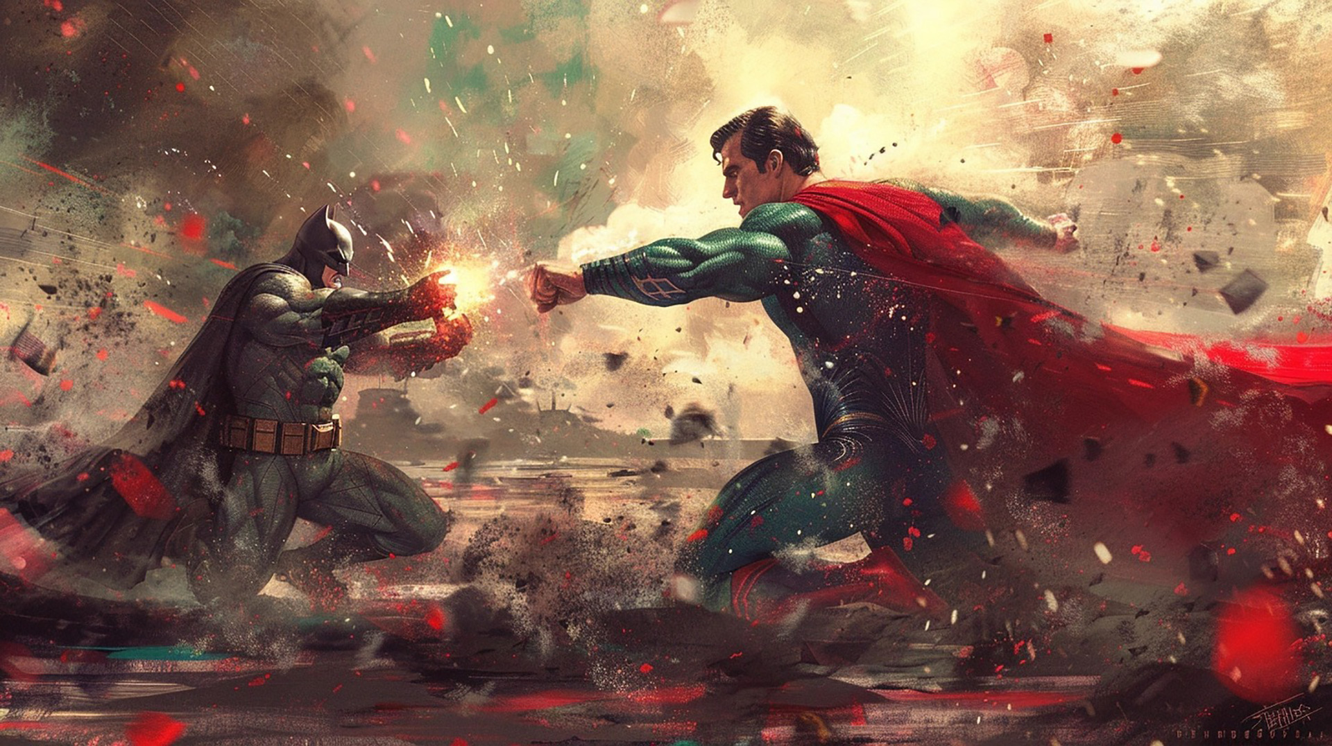 Battle for Justice: Superman vs. Villain 8K Desktop Background
