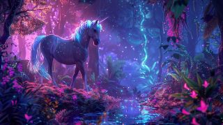 Ethereal Elegance: Ultra HD Unicorn AI Wallpaper