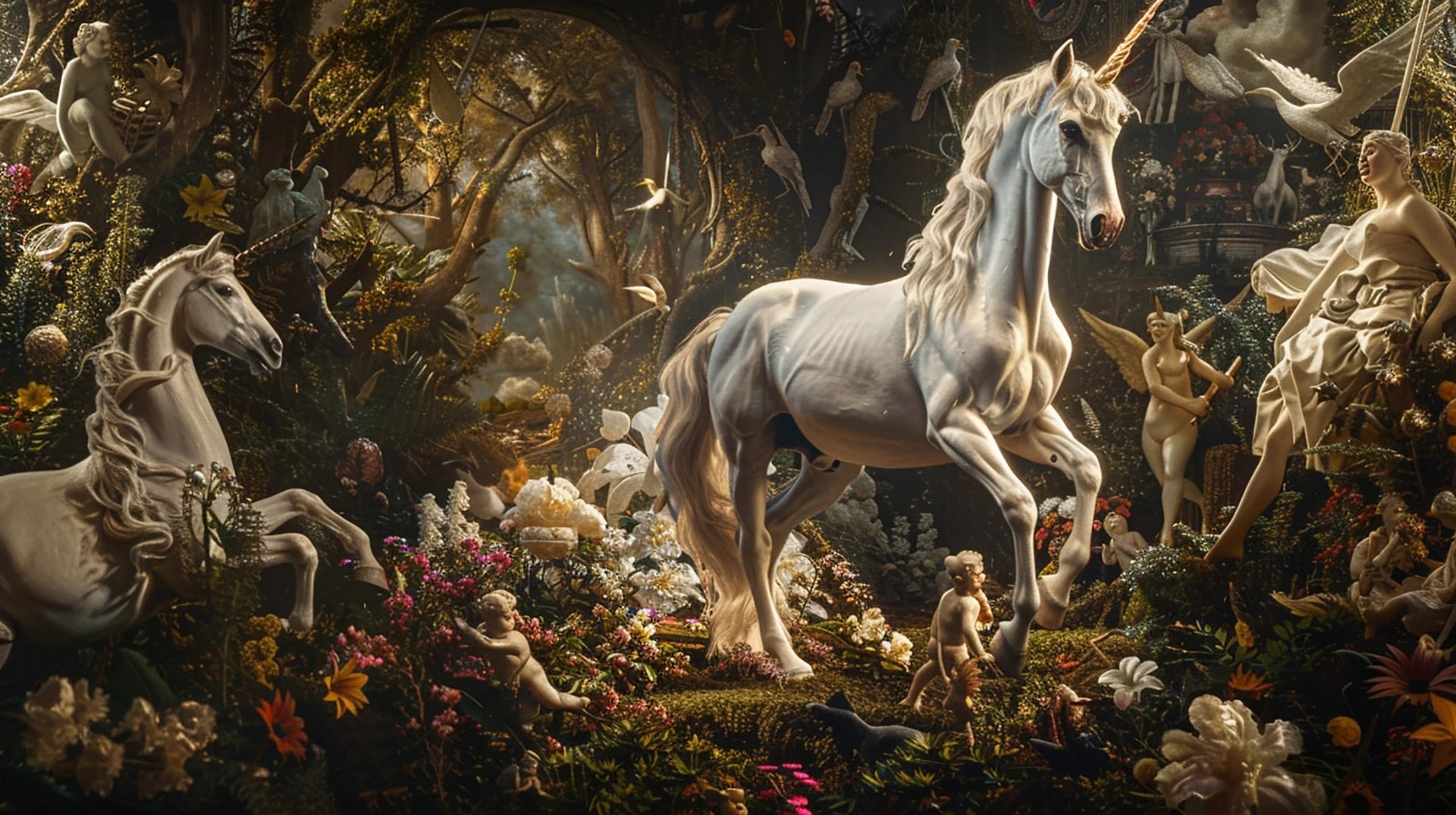 Mystical Marvel: HD Unicorn AI Wallpaper for PC