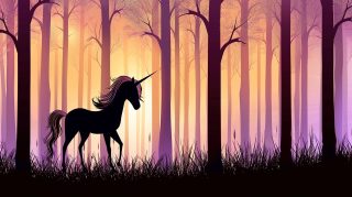 Techno-Themed Fantasy: Unicorn AI Image Wallpaper for Desktop