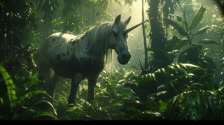 Ethereal Elegance: 4K Unicorn AI Wallpaper for Desktop