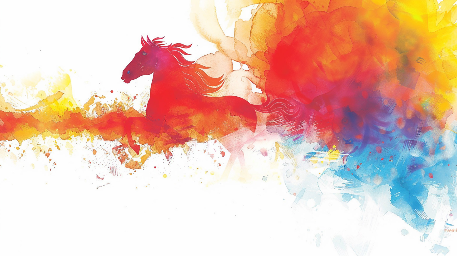 Pastel Horse Group: AI Digital Background