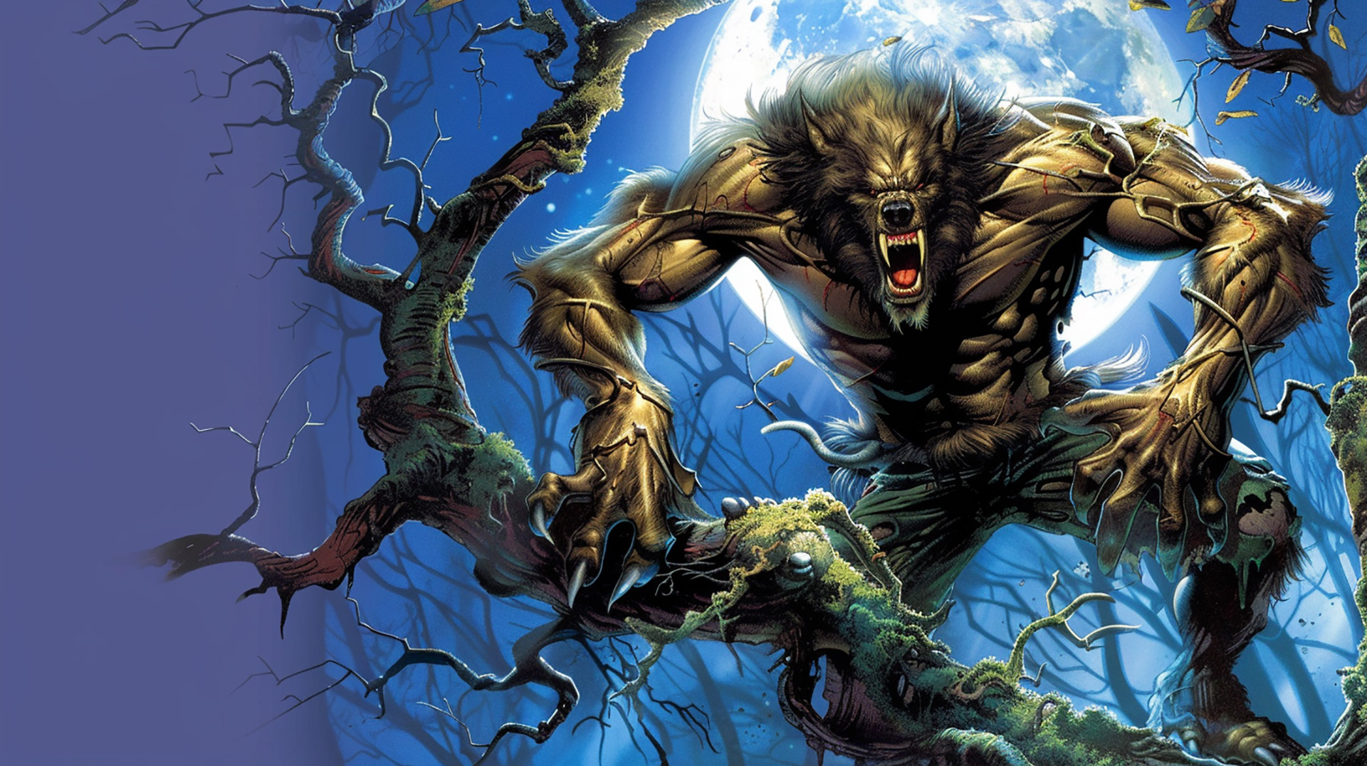 Midnight Howl: Werewolf and Moon HD Image