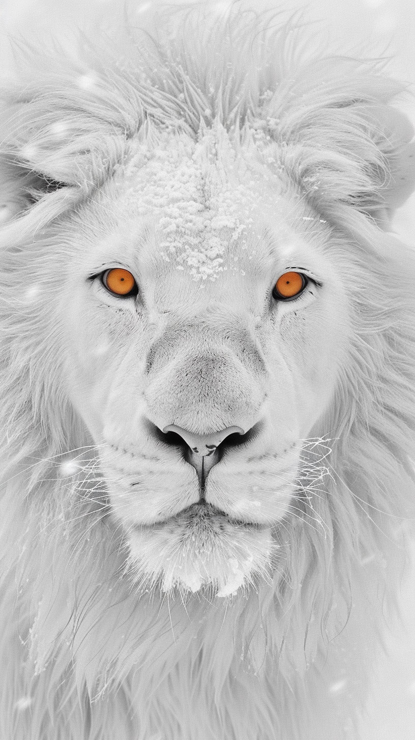 White Lion in Pristine Wilderness