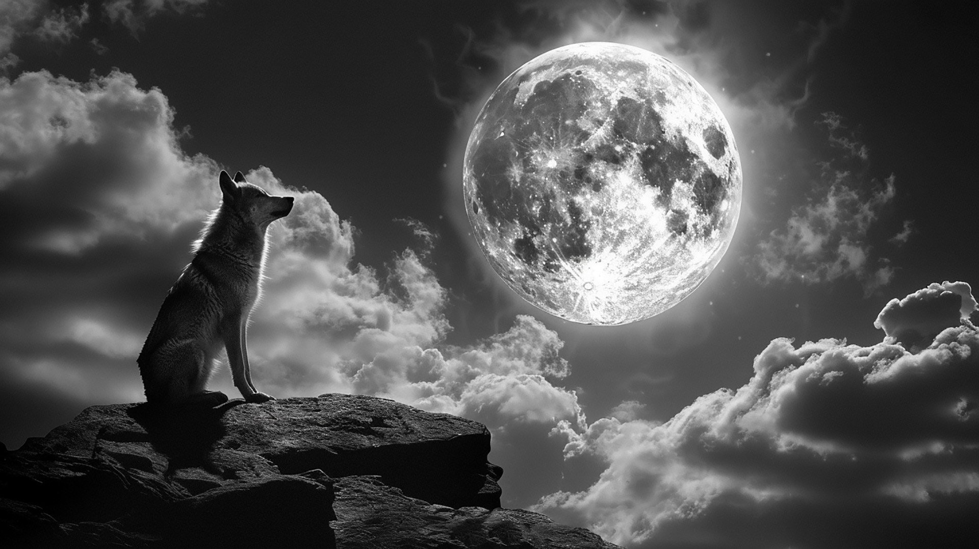 Twilight Watcher: Wolf with Moon Ultra HD