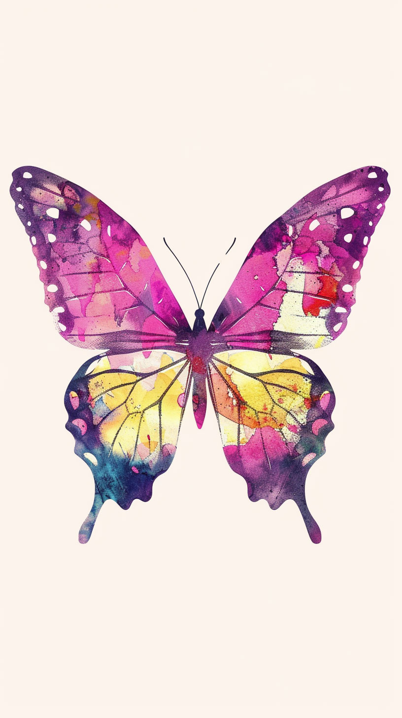 Boho Aesthetic Butterfly Phone Background