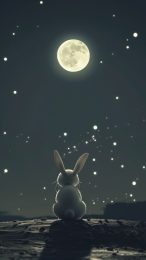 Digital Aesthetic Bunny Image: Elegant Mobile Background