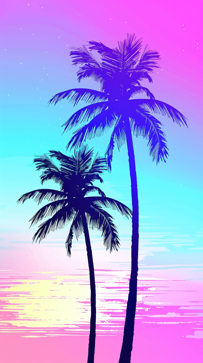 Minimalist Palm Tree AI Wallpaper for Android Phones