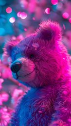 Artistic Teddy Bear AI Wallpaper for Mobile Devices