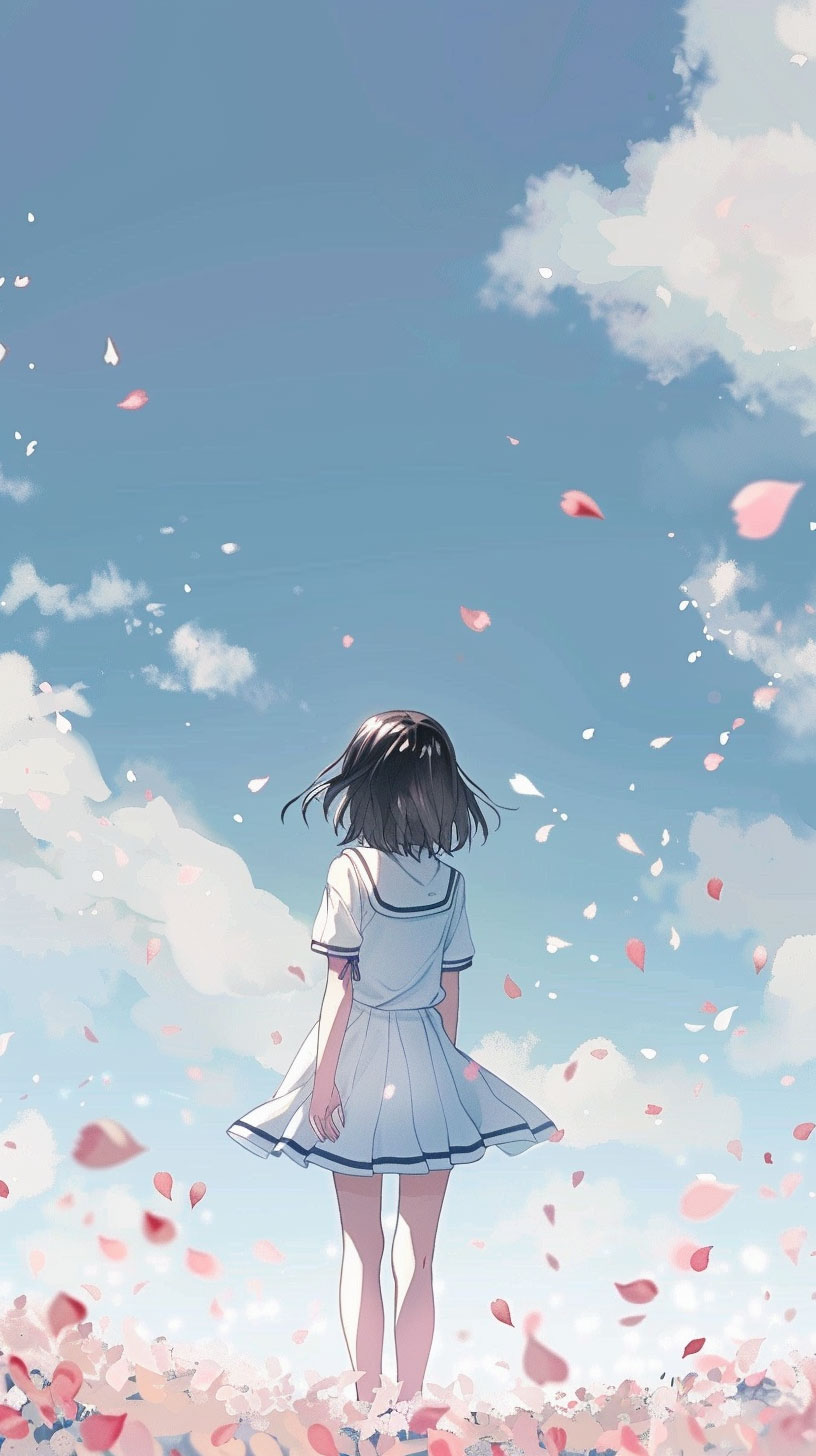 Free HD Anime Cherry Blossom Phone Wallpaper