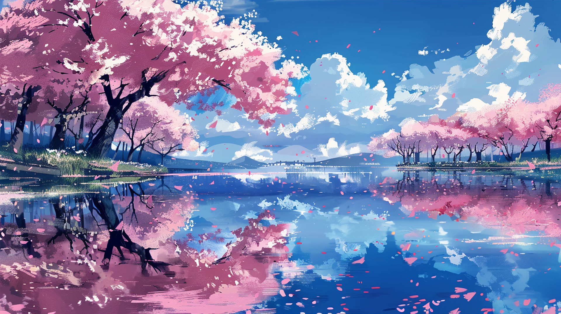 Free Ultra HD Cherry Blossom AI Desktop Wallpaper