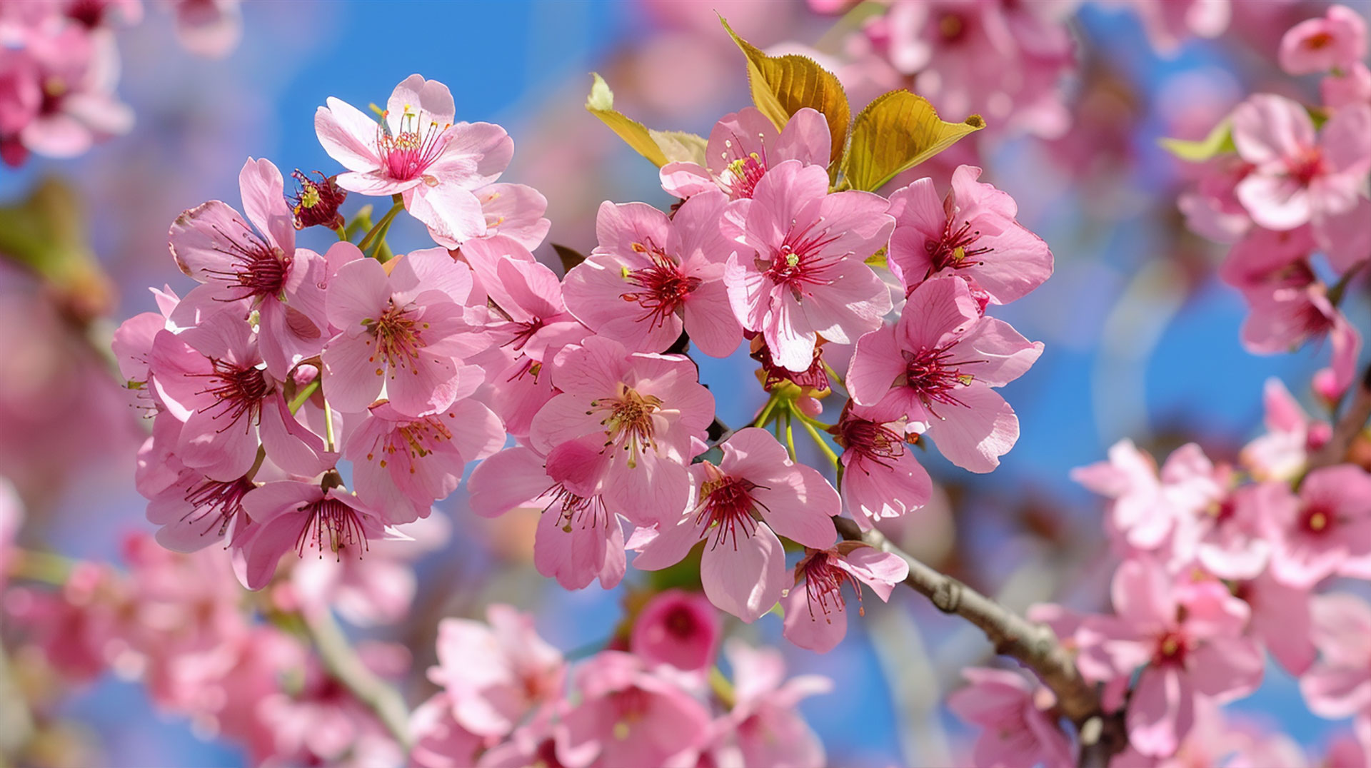 High-Resolution Cherry Blossom AI Desktop Wallpaper in HD