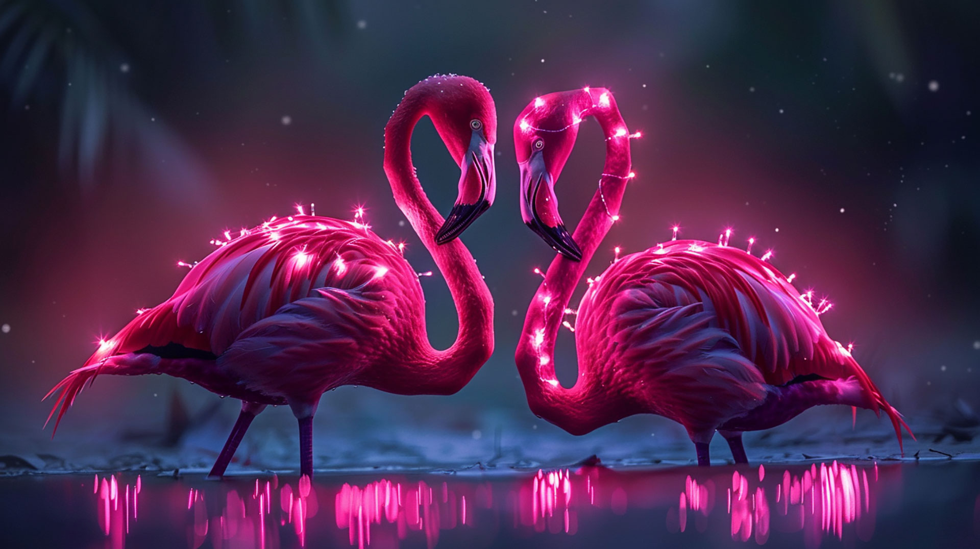 Holiday-Themed AI Christmas Flamingo HD Backgrounds