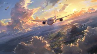 8K airplane 3D AI wallpaper for ultra HD screens