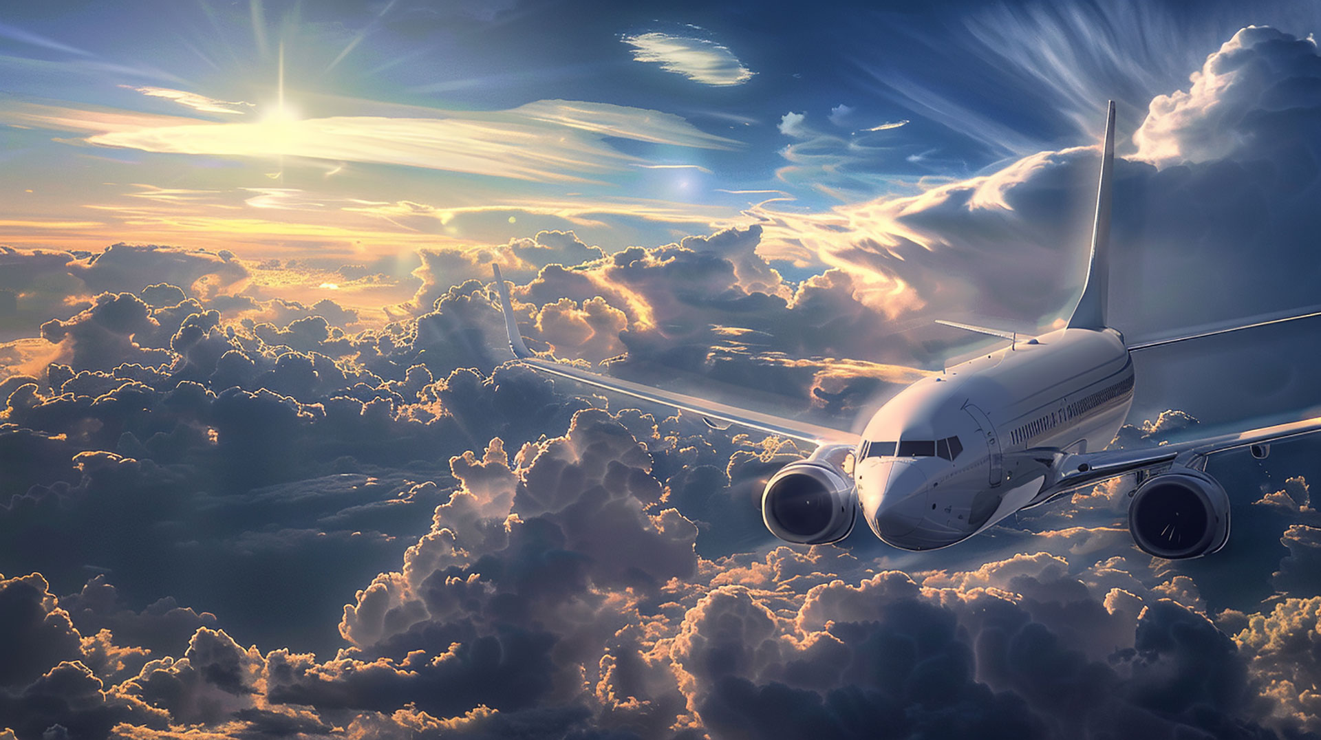 High-resolution airplane 3D AI wallpaper 1920x1080