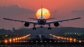 Free Download: AI Airplane Sunset Desktop Wallpaper