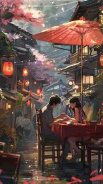 Anime Couple iPhone Wallpaper: Romantic Scenes