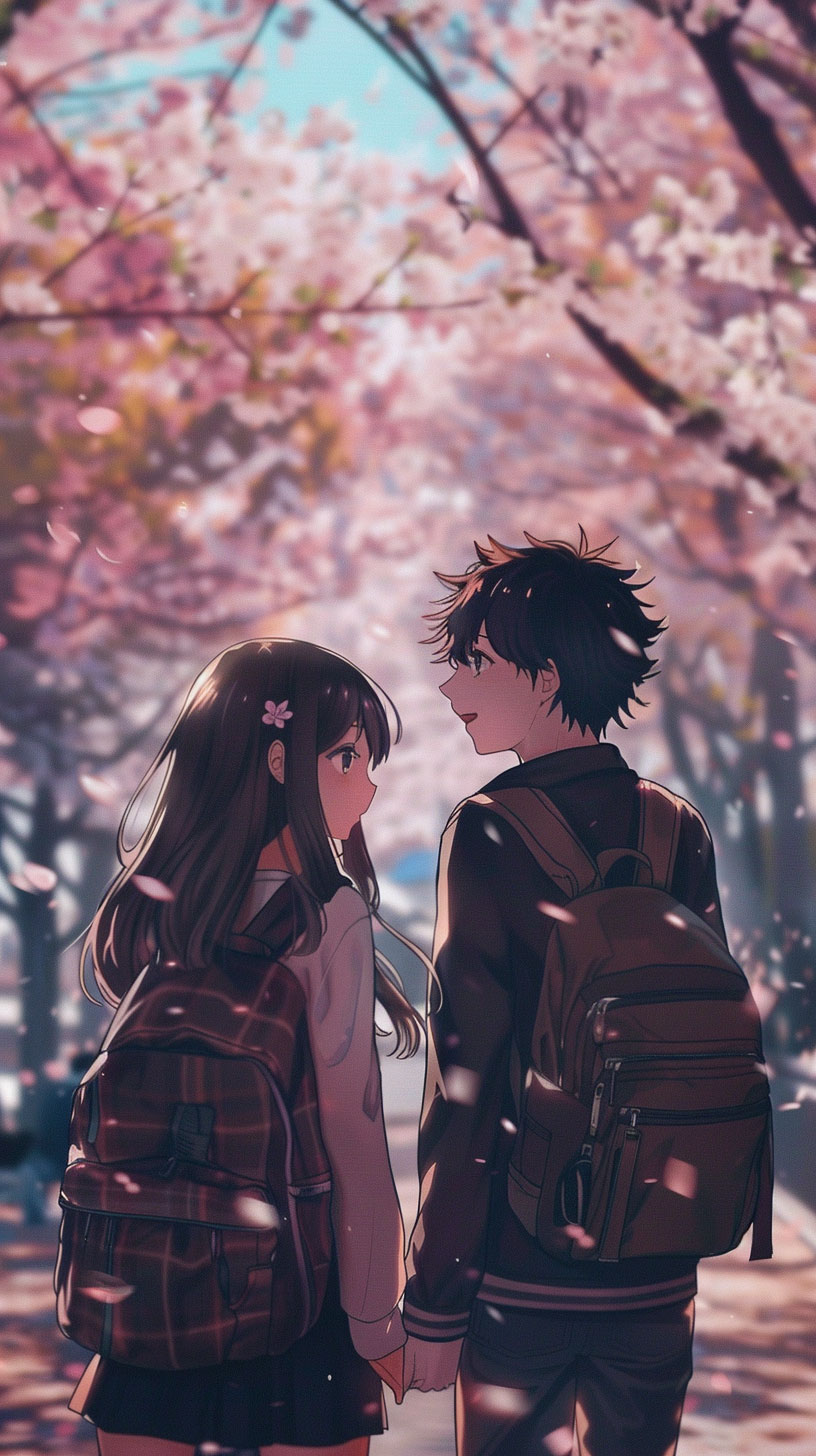 Romantic Anime Couple iPhone Wallpaper: HD Pics