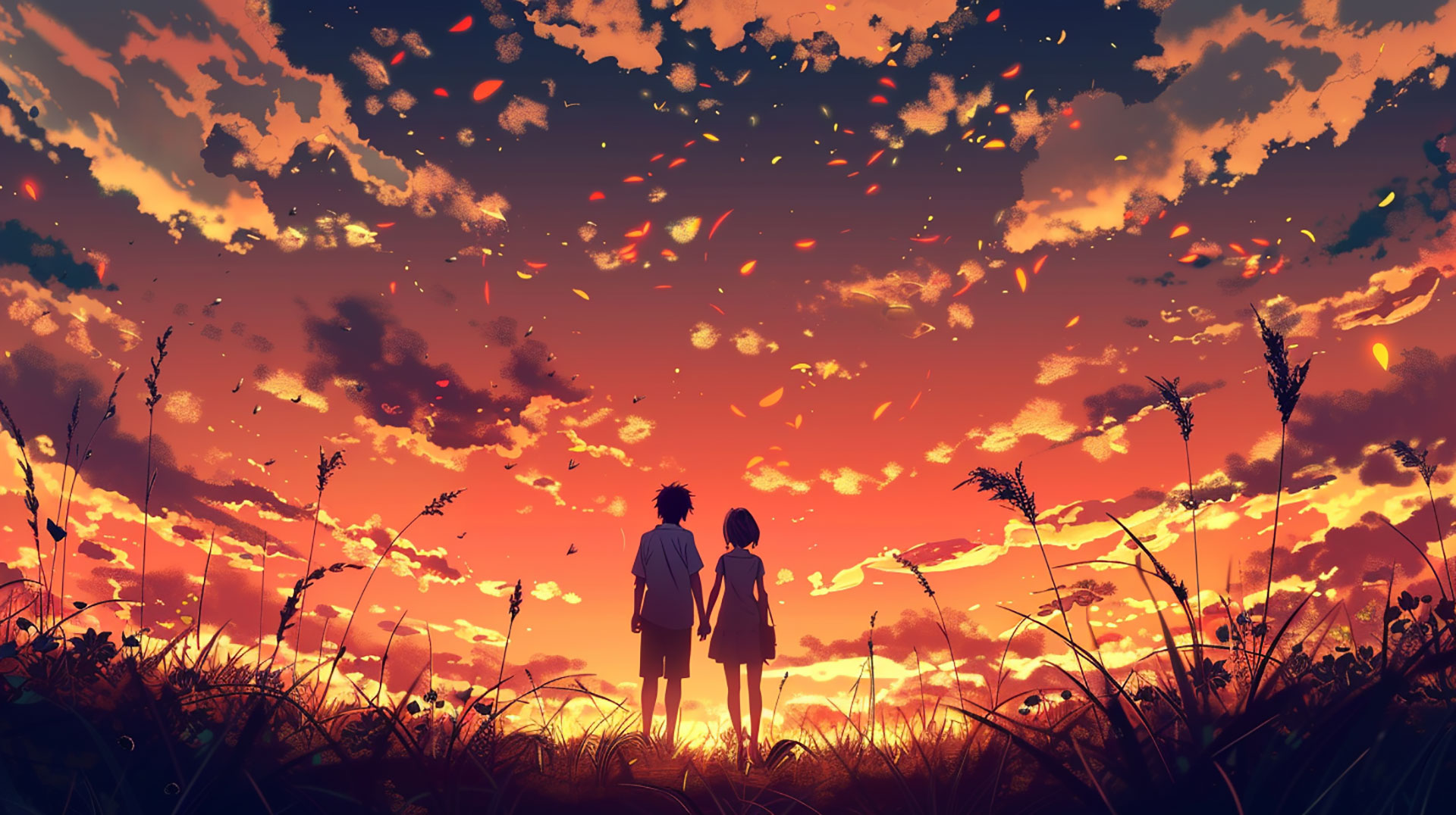 Ultra HD Anime Couple AI Desktop Backgrounds