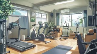 Epic Anime Gym Scene: AI Desktop Wallpaper