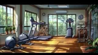 Kawaii Gym Motivation: Anime AI Background