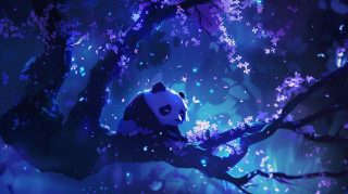 Adorable Anime Panda AI Wallpaper for PC