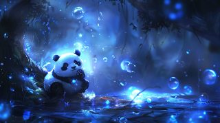 Cute Anime Panda Desktop Background