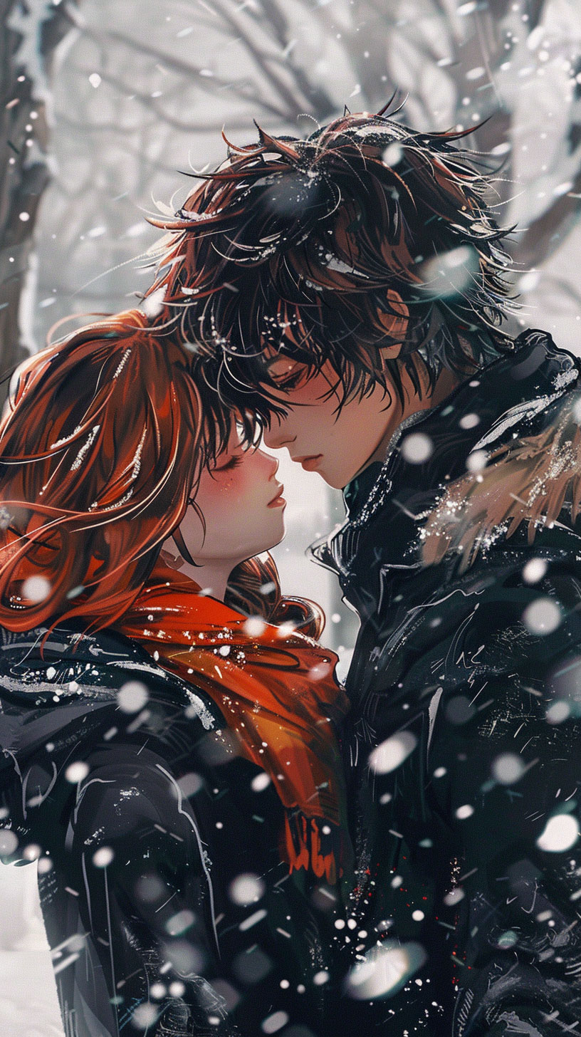 Stunning anime couple lock screen wallpaper in 8K