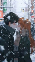 Stunning anime couple lock screen wallpaper in 8K