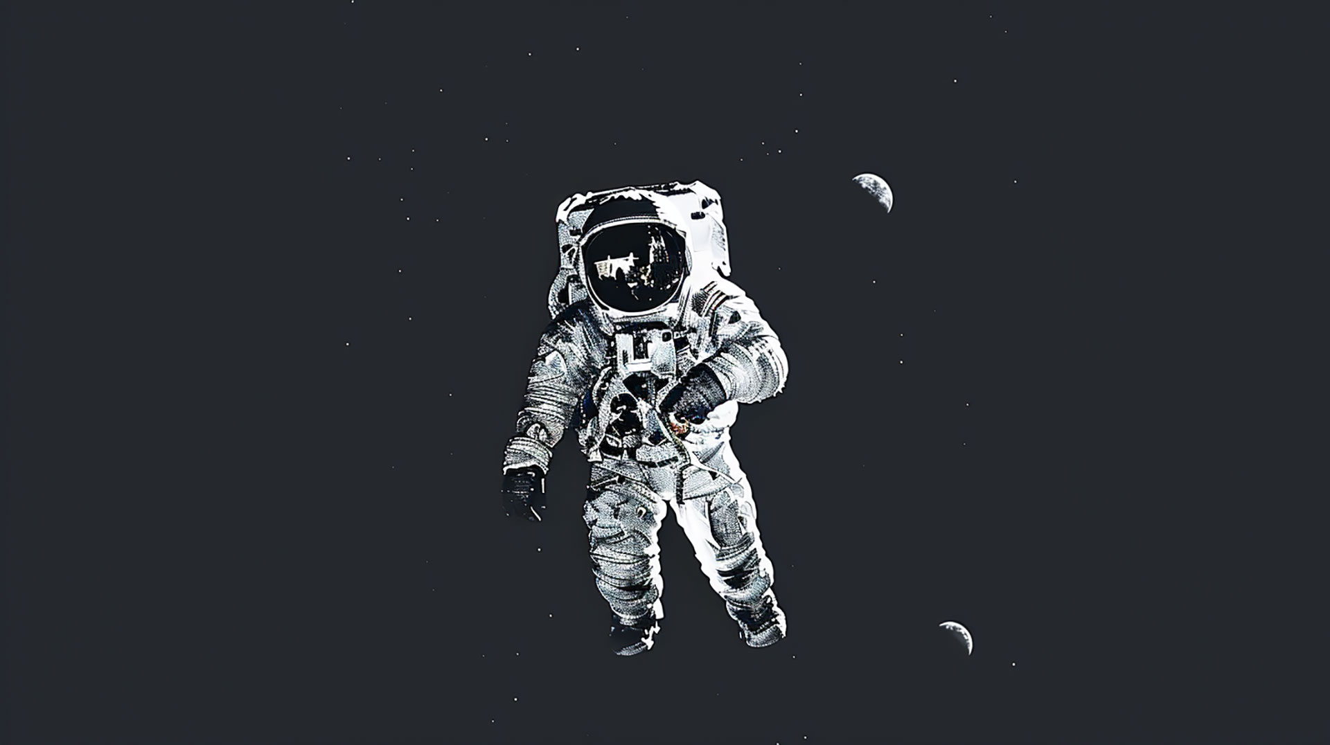 Astronaut in Space HD Wallpaper: 16:9 Aspect Ratio