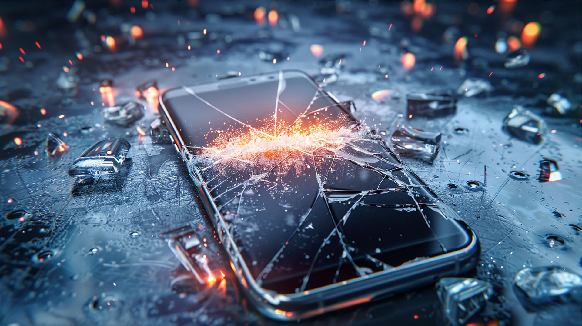 Digital Art Broken Phone Screen Wallpaper HD