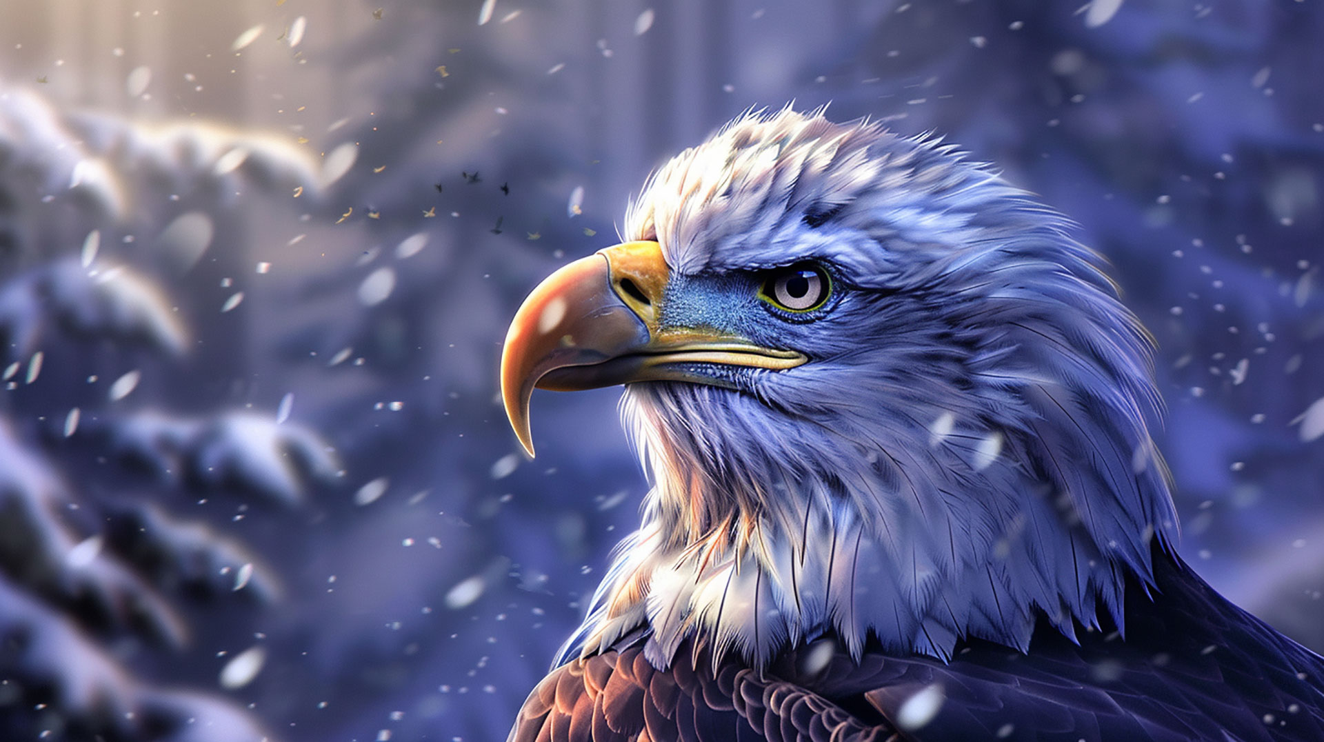 Bald Eagle's Fierce Gaze: HD AI Image