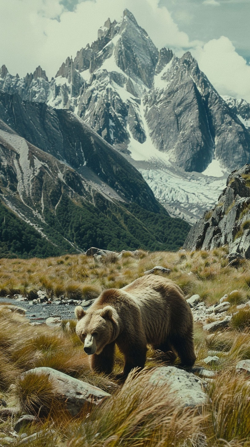 Golden Hour Grizzly: Sunset Glow with a Bear Silhouette