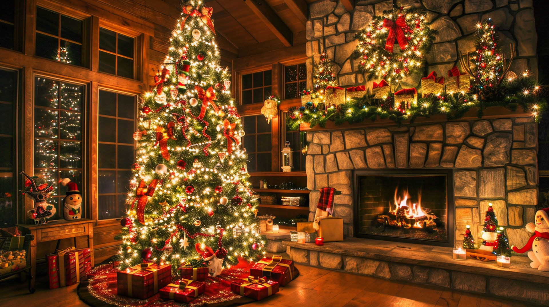 Charming Christmas Tree AI HD Wallpaper