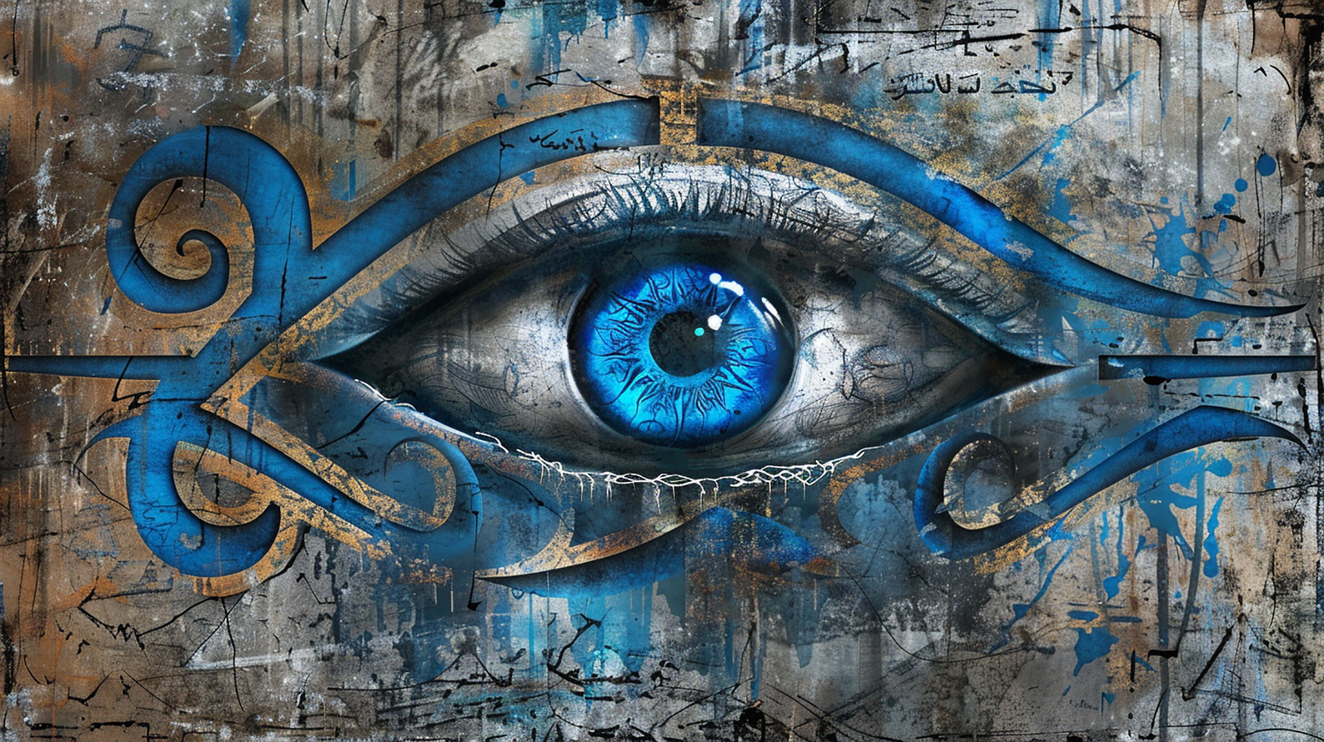 Captivating Beautiful Evil Eye AI Desktop Background