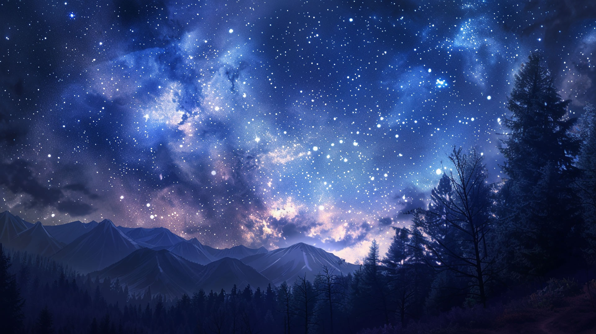 Stunning Night Sky Desktop Background for Tranquility