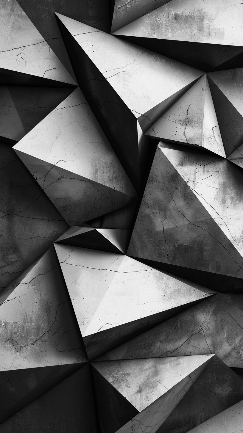 Monochrome Geometric AI Wallpaper for Mobile